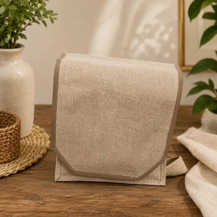 Jute Sling Bag Natural Beige Crossbody Messenger Bag