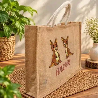 Personalized Jute Bag with Hand Painted Custom Design